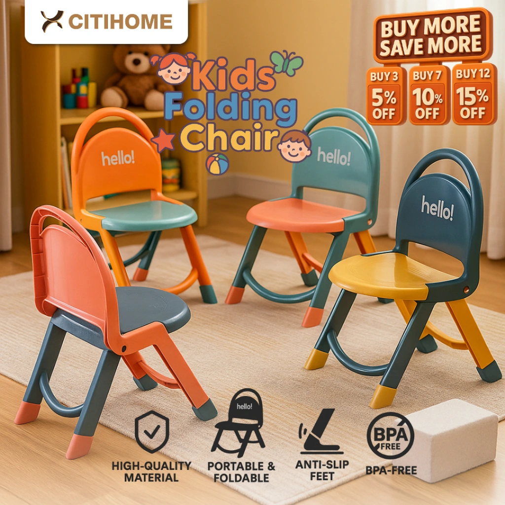 Kursi Lipat Anak Ergonomis Portable Praktis dan Hemat Ruang untuk Belajar di Sekolah dan di Rumah