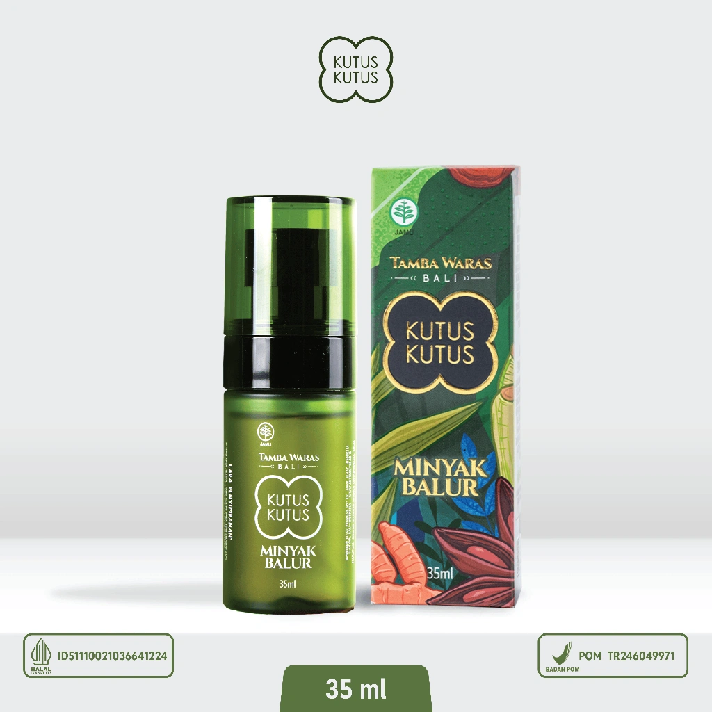 Kutus Kutus Tamba Waras Pijat Balur Herbal Asli 35ml – Meredakan Pegal & Masuk Angin (KEMASAN BARU)
