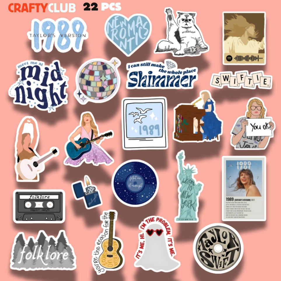 Taylor Swift Sticker 22 PCS Waterproof cocok untuk Tumblr, Laptop dan Helm