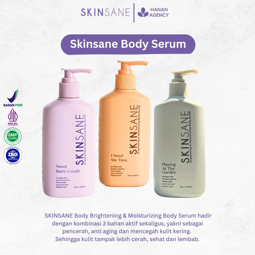 Brightening Body Serum Skinsane 250ml | Serum Lotion Mencerahkan & Melembabkan Kulit Pencerah Kulit