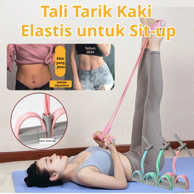 (COD+Pengiriman Cepat 24 Jam) Tummy Trimmer/ Alat Fitness Alat Olahraga Pengecil Perut Pembakar Lemak/Comeback Tension Rope/ Yoga Alat Fitness Home Gym/Multifunction Pedal Puller Household Sit-Ups Assistive Device