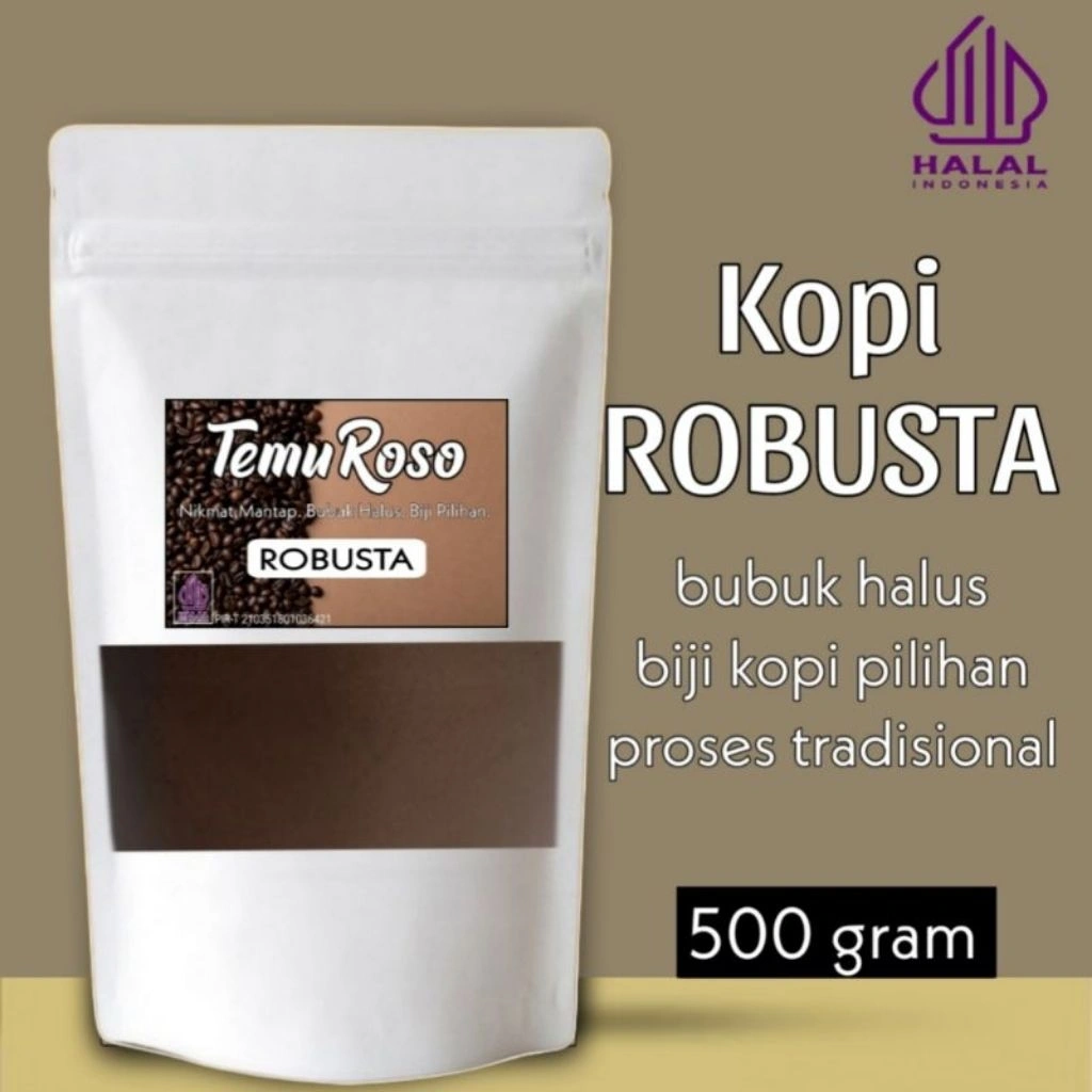BUBUK KOPI ROBUSTA REGULER 500GRAM PREMIUM || KOPI TEMU ROSO