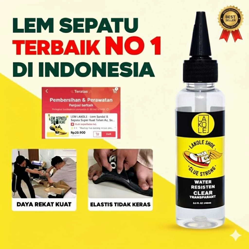 LEM LAKOLE - Lem Sepatu & Sandal Super Kuat Tahan Air - Lem Terbaik untuk Semua Jenis Sepatu dan Sandal