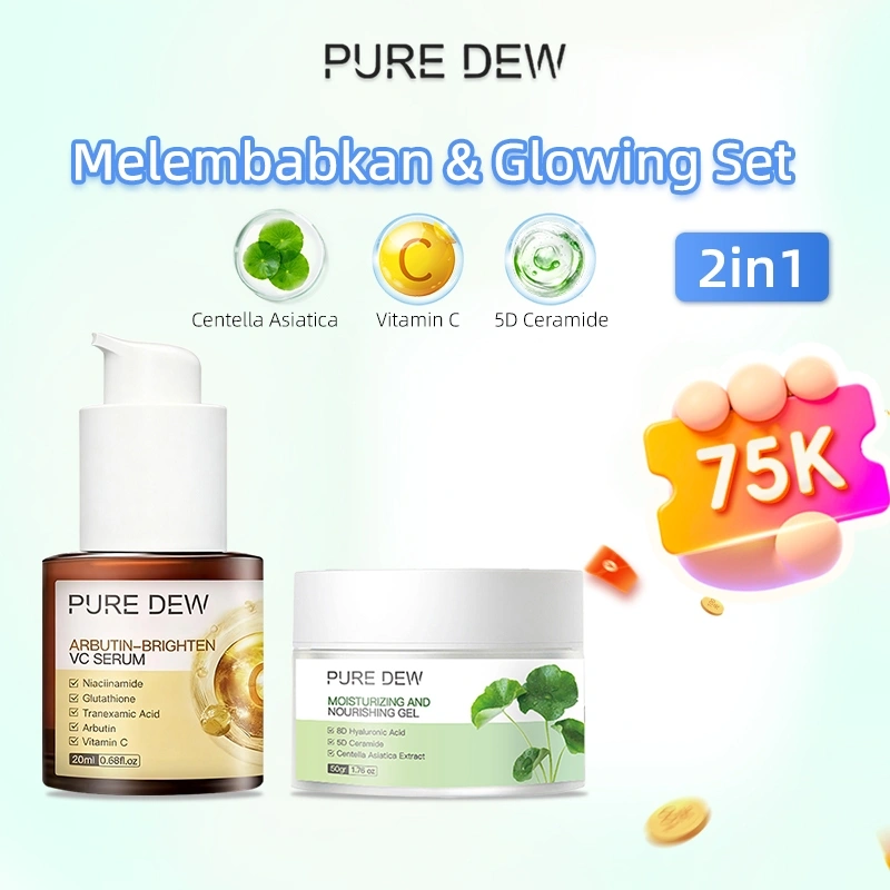 [SET REPAIR&GLOWING]PURE DEW  5X Ceramide Skin Barrier 50g And Retinol Delays Aging&VC Serum Whitening Essence 20ml Special Bundle 2in1