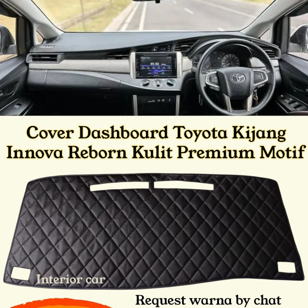 Cover Dashboard Toyota Innova Reborn Bahan Kulit Premium Aksesoris Pelindung Motif Wajik Interior