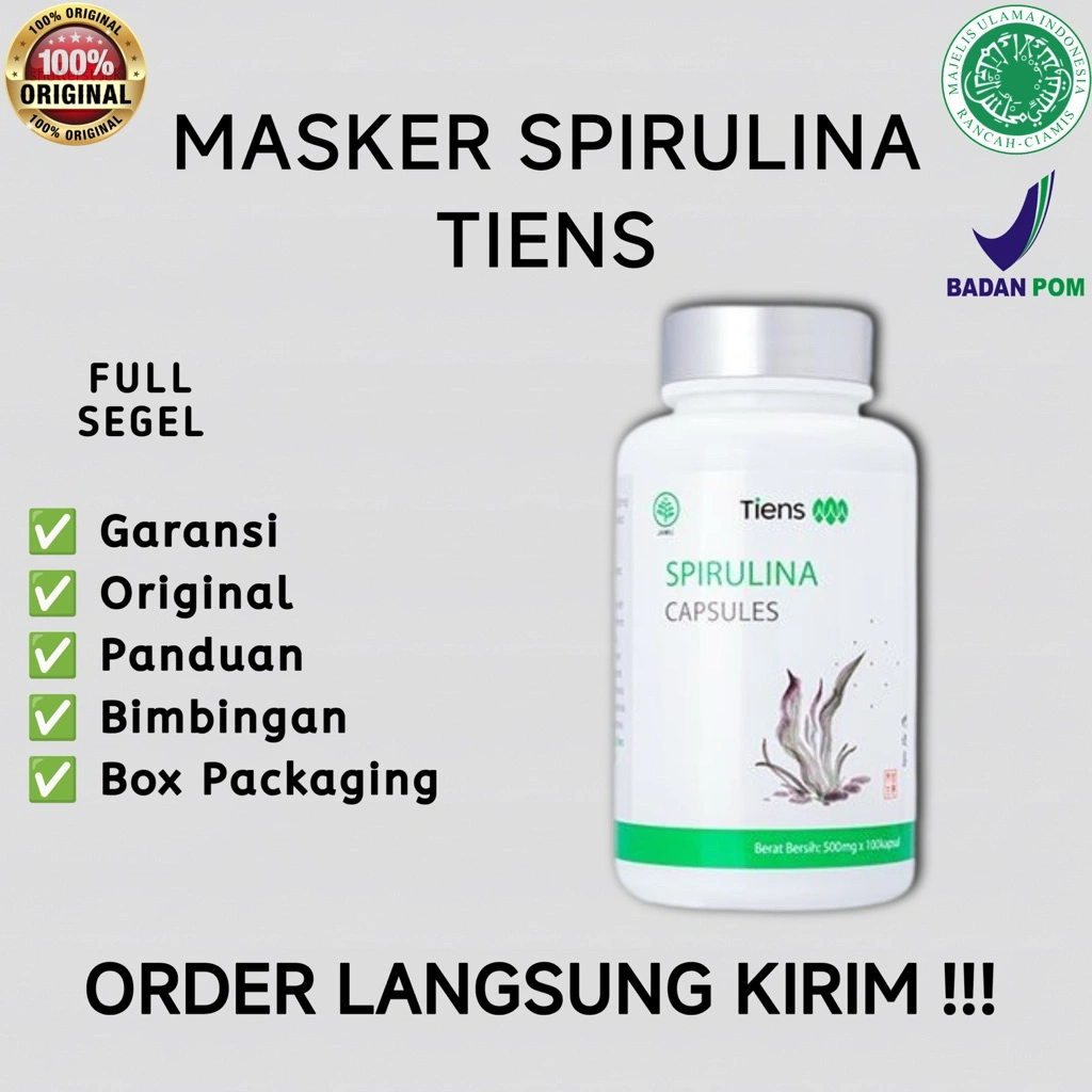Masker Spirulina Tiens - Original Masker Wajah - Tianshi - Nutrisi - Kecantikan - Atasi Jerawat Ampuh