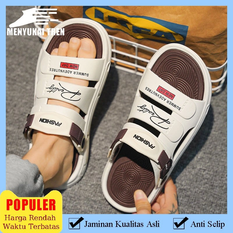 Sandal Pria Slip On Elastis Terbaru EmpukTebal Anti Licin Full Karet slop pria EVA Sendal Pria