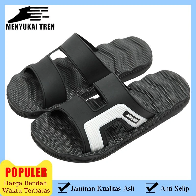 [100% IMPORT+COD+Kirim Hari ini] Sandal Pria Original Sendal Pria Gaya Korea Pasangan Slide Fashion