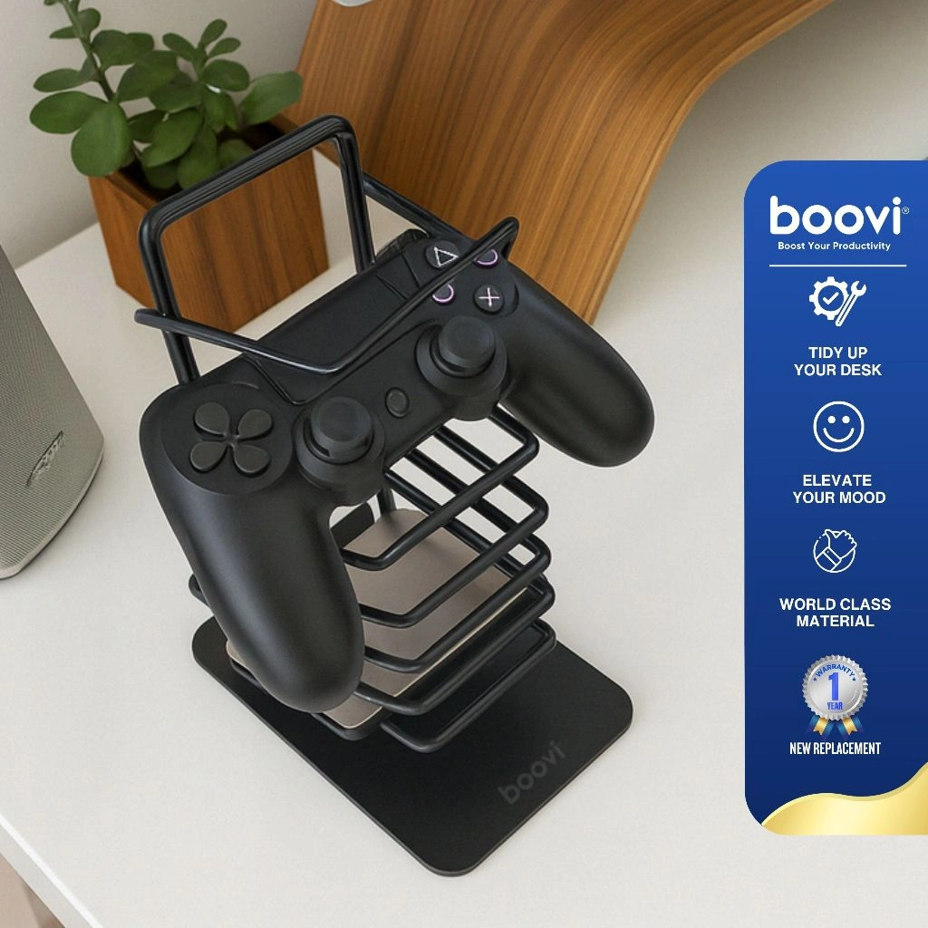 Boovi DE006 Multi Purpose Hanger Black – Stand Holder Joystick Gantungan Gaming Multifungsi