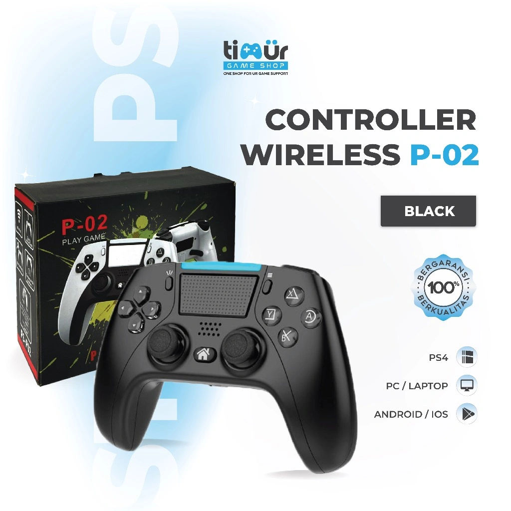 P-02 Pro Controller Gamepad Stik Stick PS4 Android PC Warna Hitam