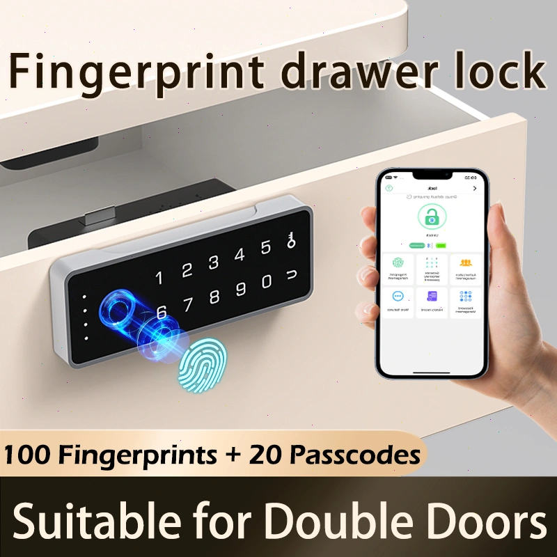 Smart Cabinet Locks for Baby Proofing, Bluetooth RFID NFC Keyless Electronic Hidden Safe No Drilling Drawer Lock for Adults Child Safety, Cupboard Closet Door Lock locker smart