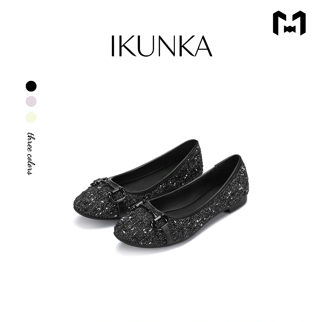 IKUNKA Sepatu Kerja Mary Jane Wanita  Sandal Flatshoes Women LV36