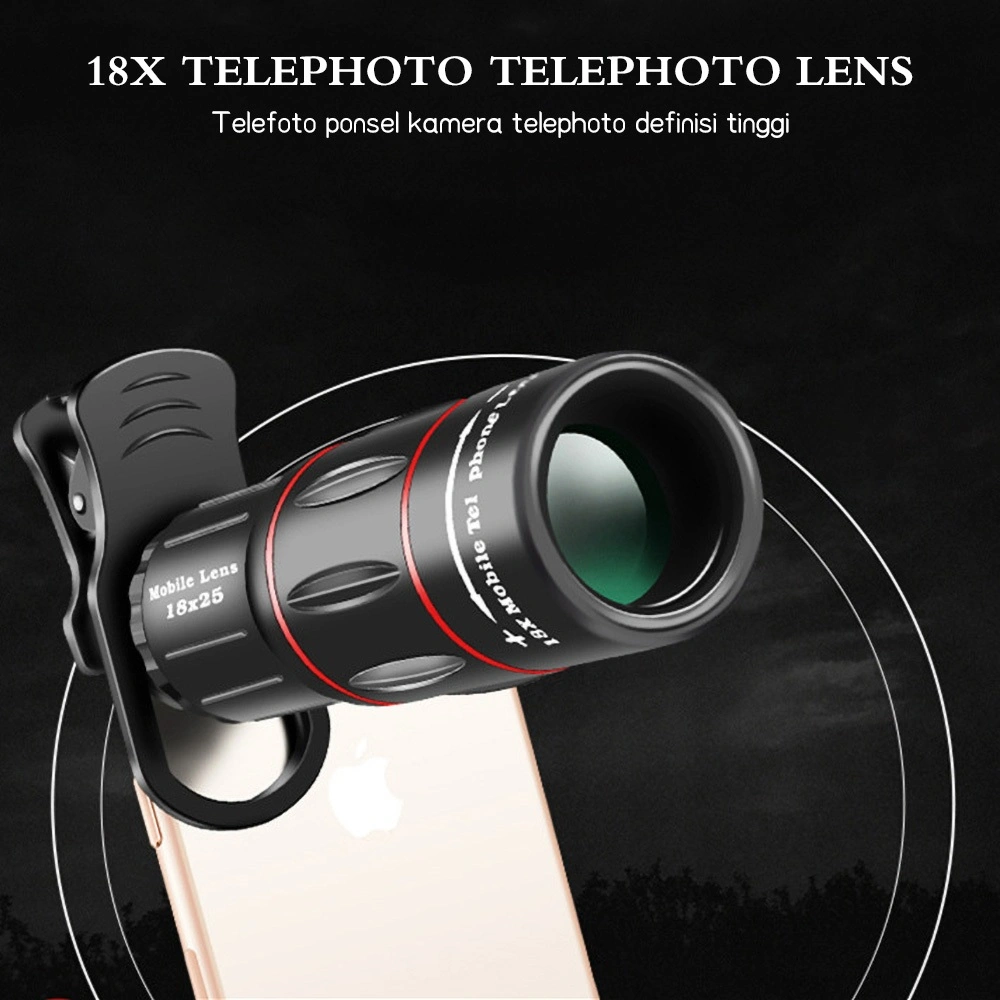 Apexel Lensa Kamera HP Zoom 28X 18X Telefoto Universal | Lensa Tele Makro Fisheye Wide Angle untuk Handphone