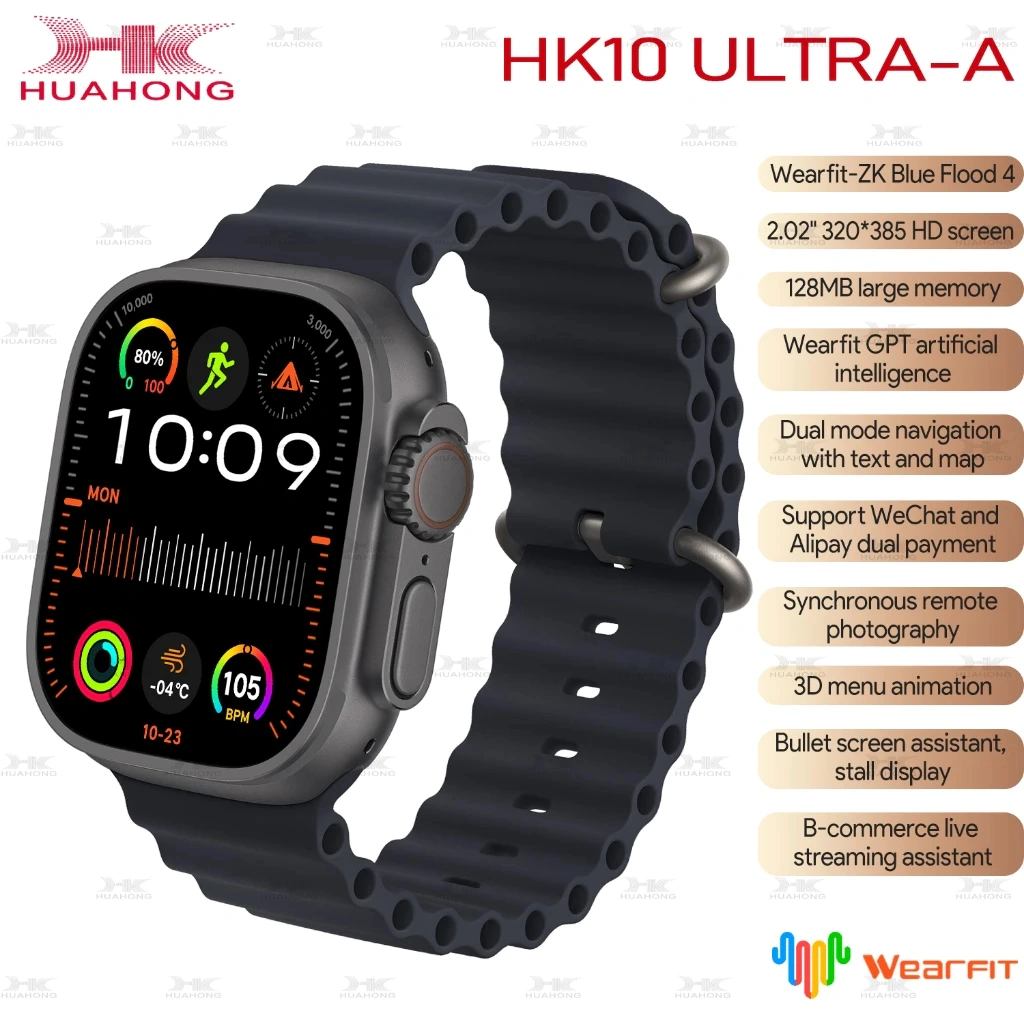 100%ORI HK10 Ultra A Smart Watch Sport Jam tangan Tahan Air Pria Wanita NFC COD Garansi