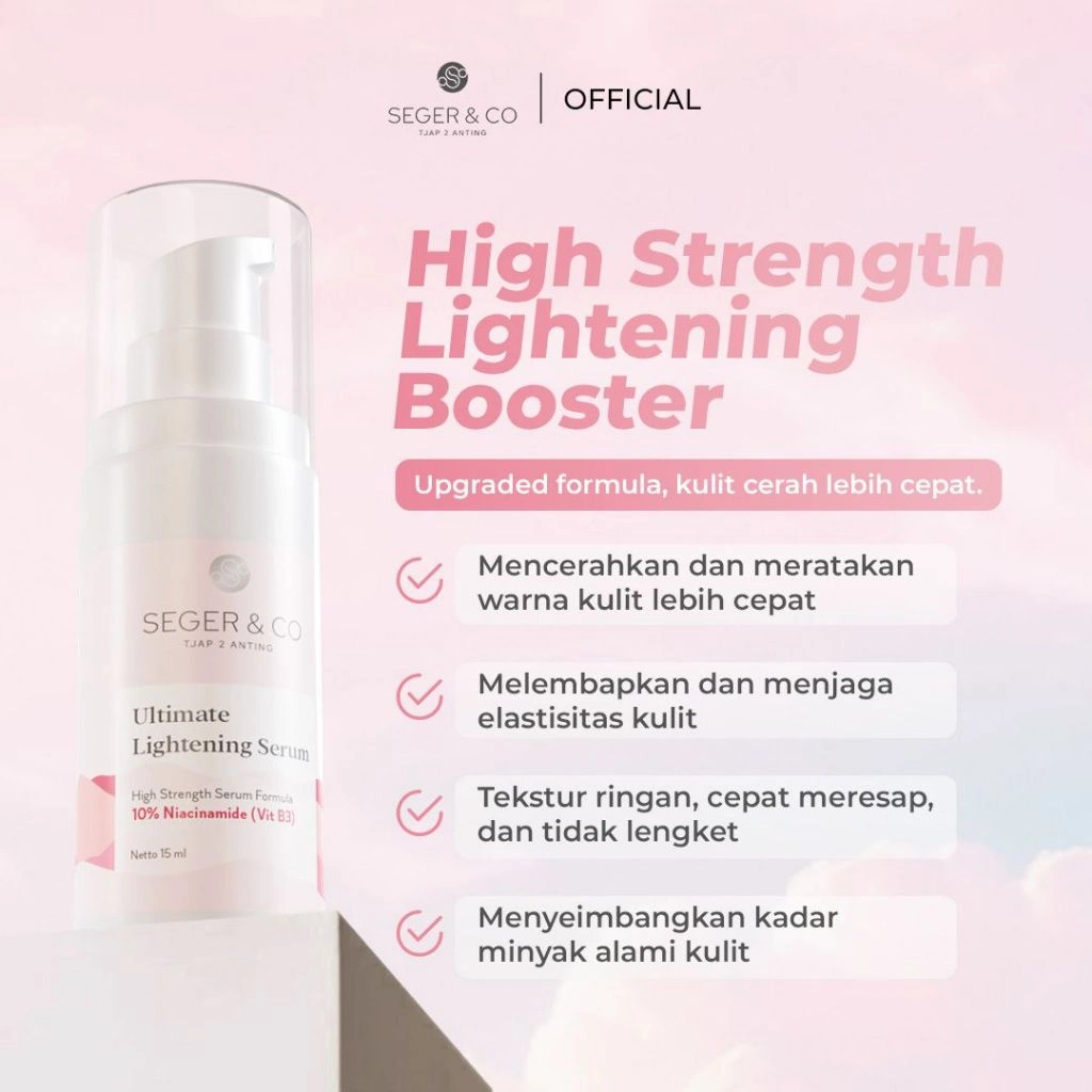 Seger & Co Ultimate Lightening Serum 15ml With Niacinamide 10% Vitamin B3 | Melembabkan Mencerahkan & Menghaluskan Kulit