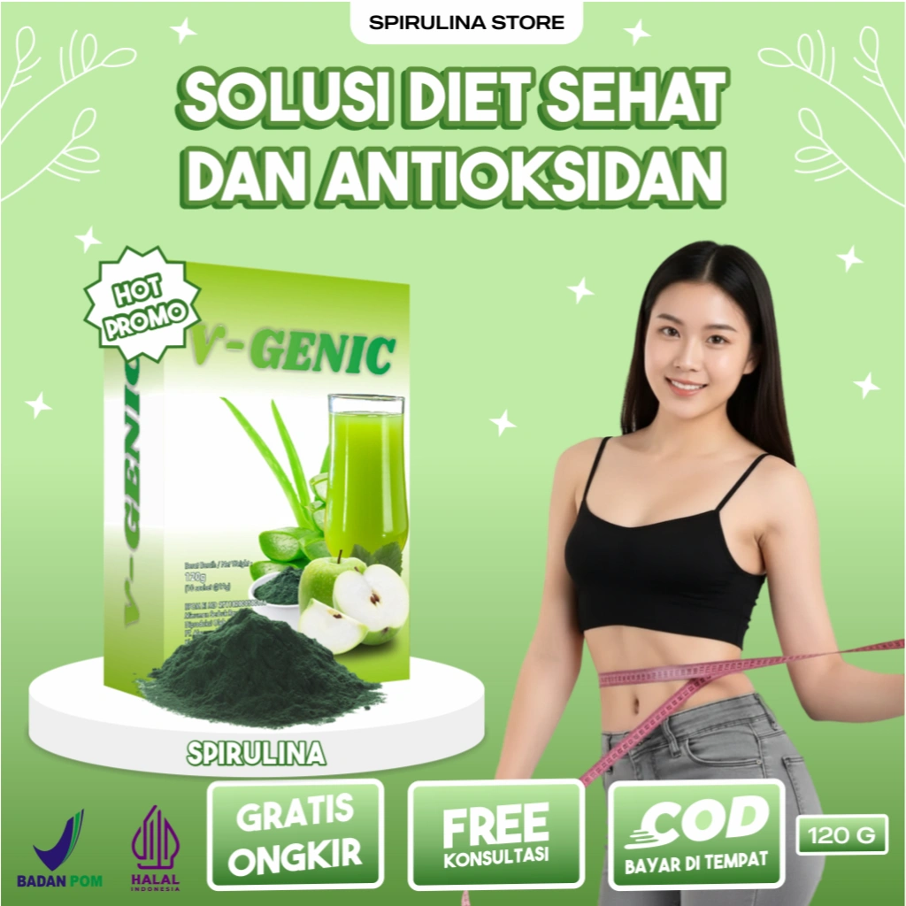 Solusi Minuman Diet  Mengontrol Berat Badan Kaya Serat V- Genic Mengandung Antioksidan Spirulina