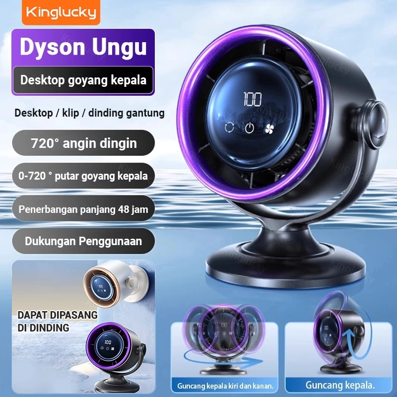 Kinglucky kipas angin dinding Kipas Angin Portable 100 Speed Wind Tahan Lama Duduk Ac Mini Murah Aesthetic Listrik  LED Display Kipas Turbo Fan Gratis Ongkir