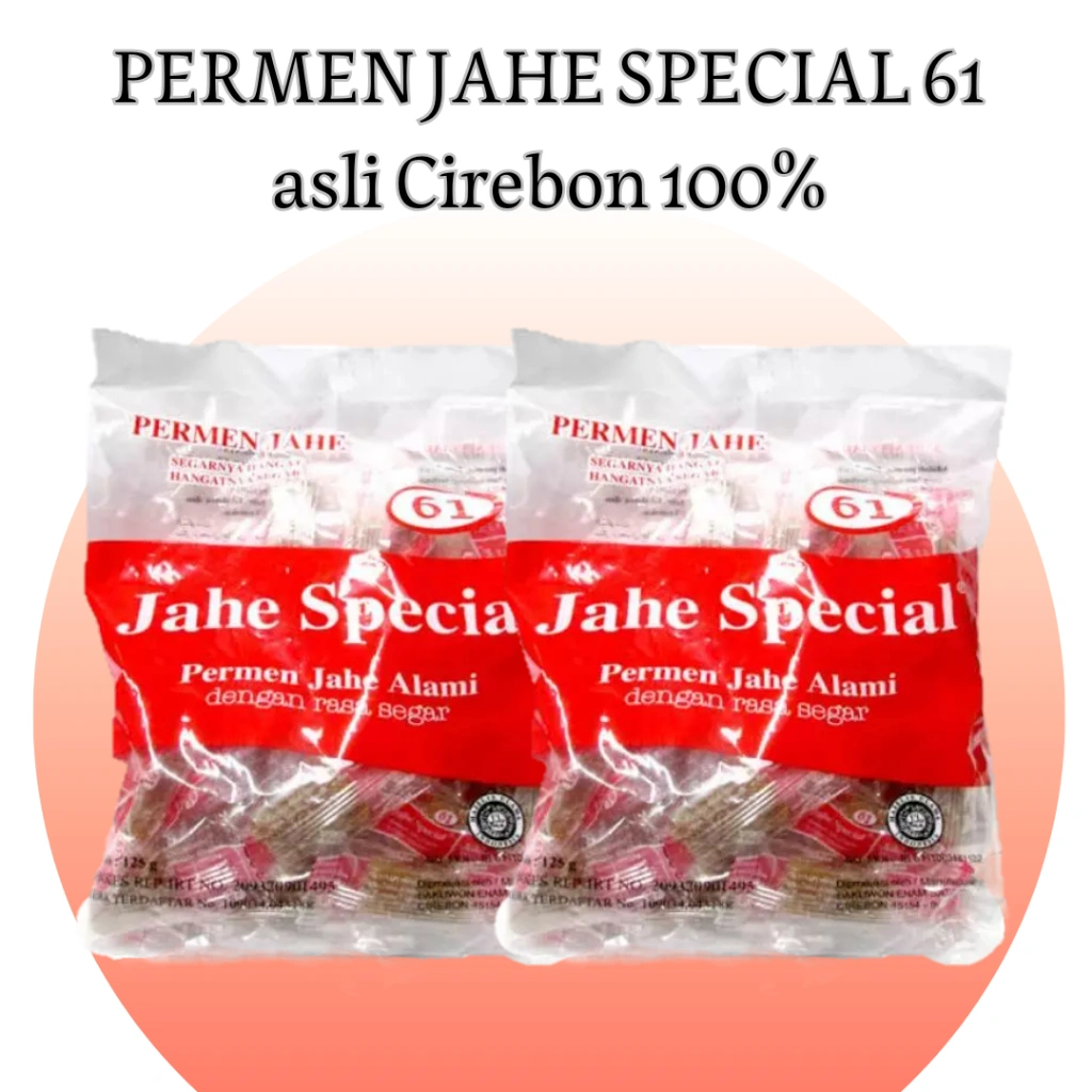 [125g] Permen Jahe 61 Special Jahe Alami Rasa Segar Manis | Permen Pelega Tenggorokan Halal MUI