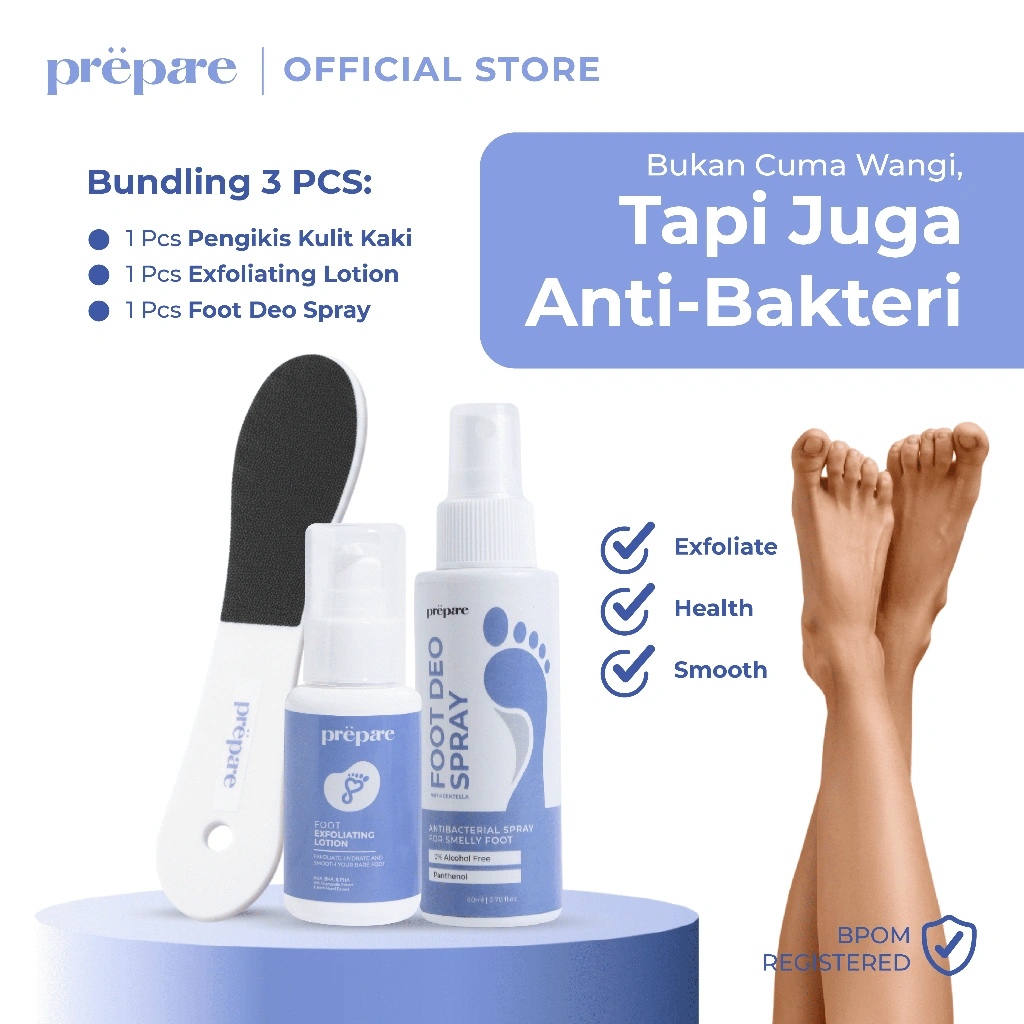 PREPARE - Penghalus Tumit Kaki Kasar Penghilang Kapalan Obat Kaki Pecah Kering Obat Bau Kaki