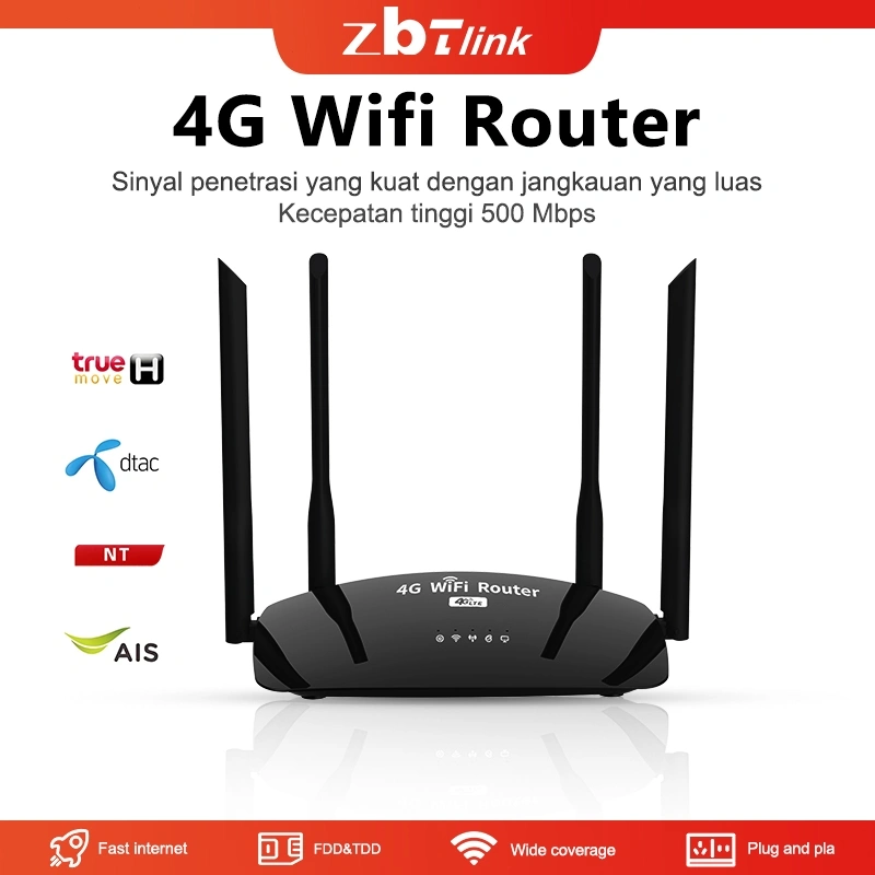 ZBTlink 4G router, 500Mdps mendukung semua kartu SIM operator, WIFI nirkabel card 4g Modem WiFi