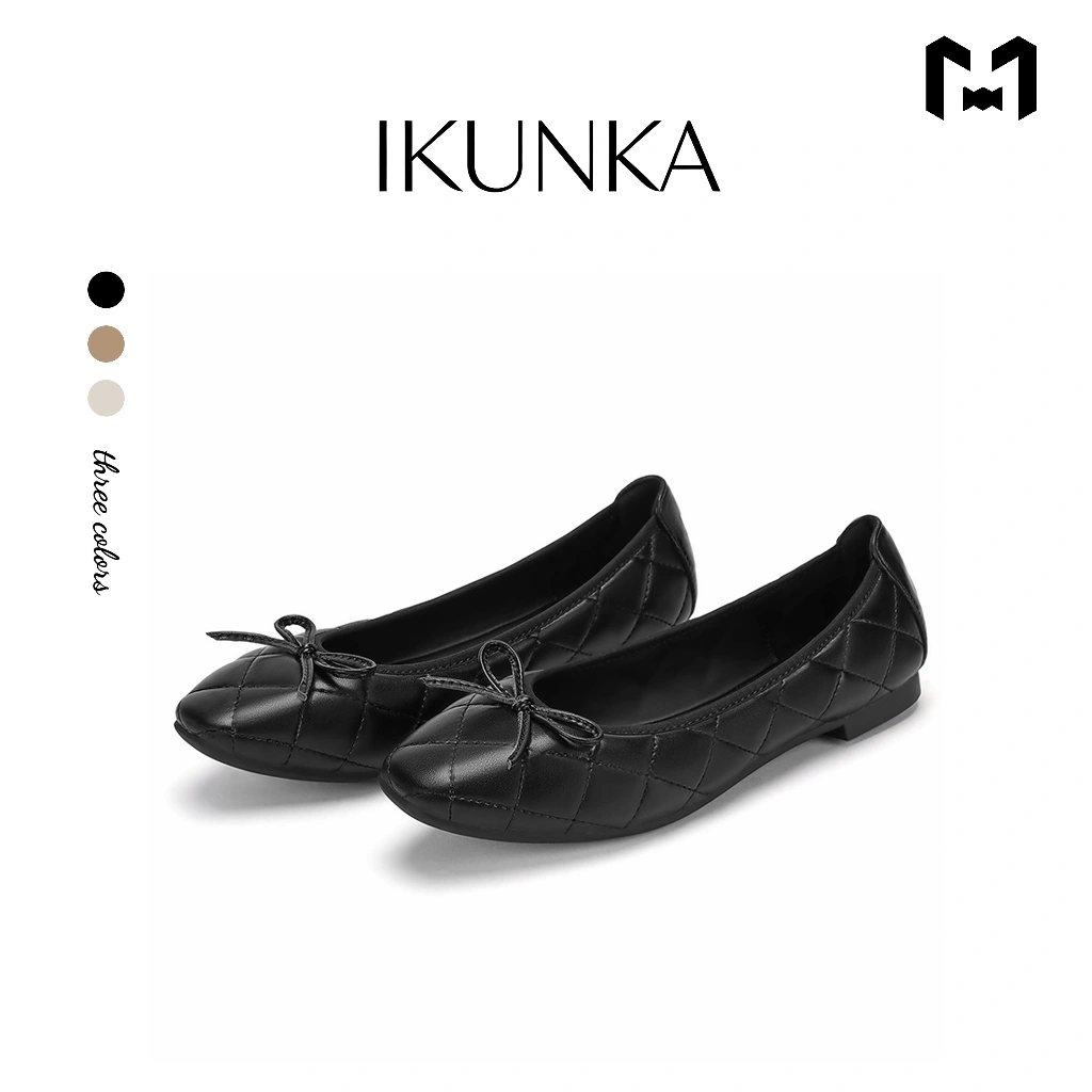 IKUNKA Ella Bow Flatshoes Basic Flat Shoes Wanita Sepatu Slip On FlatShoes