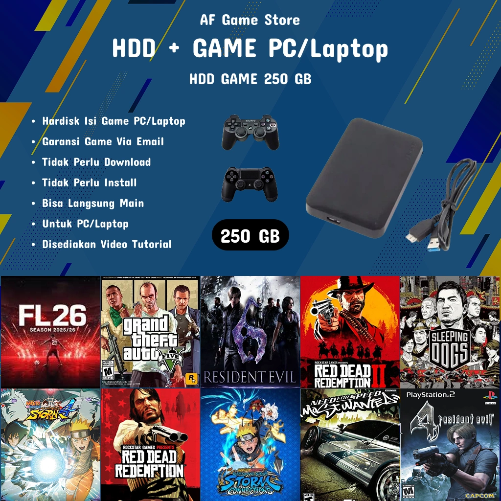 HDD Eksternal FL 26 + Bonus Game PC/Laptop 250GB