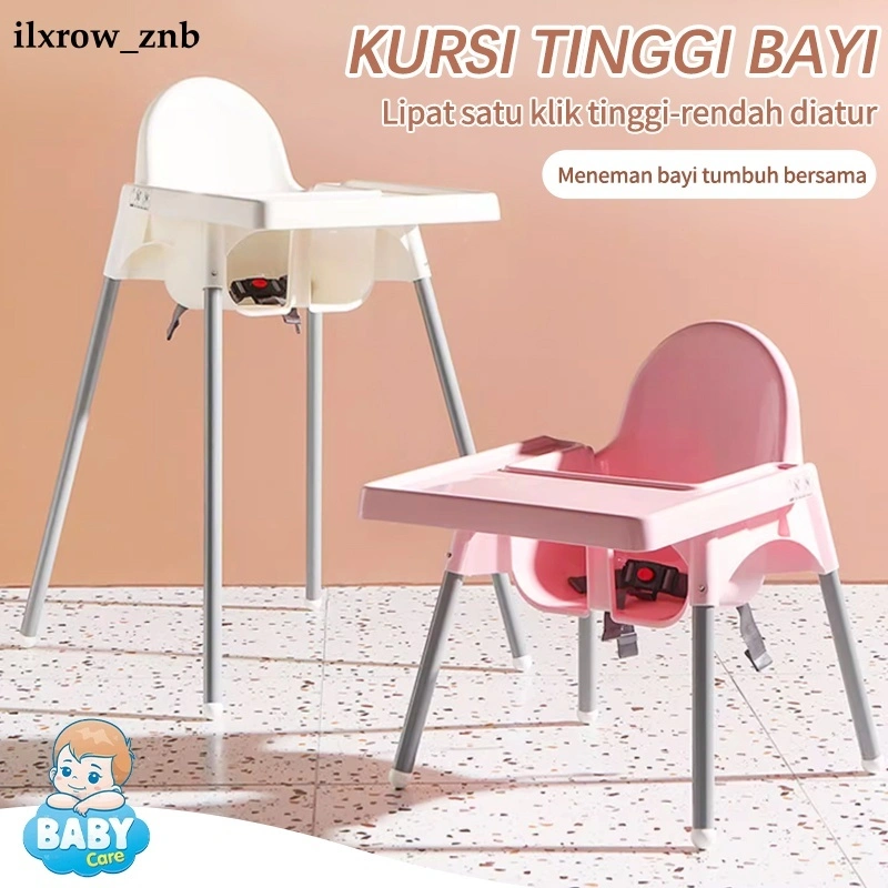 Baby High Chair Kursi Makan Bayi Adjustable Tinggi – Kursi Booster Anak dengan Sabuk Pengaman