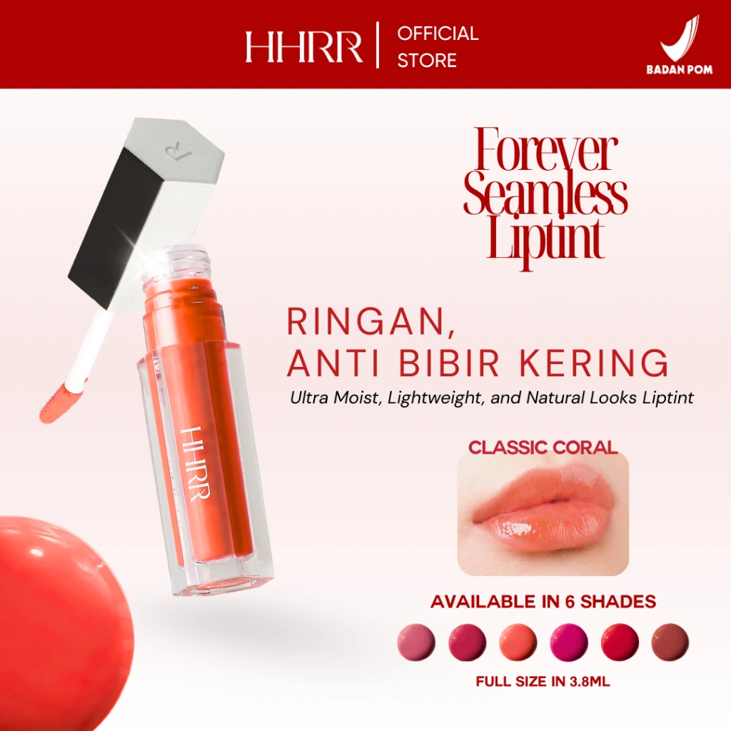 HHRR - Forever Seamless Lip Tint - Classic Coral | Anti Bibir Kering | Ultra Moist | Melembabkan | Ringan | Natural Color Finish
