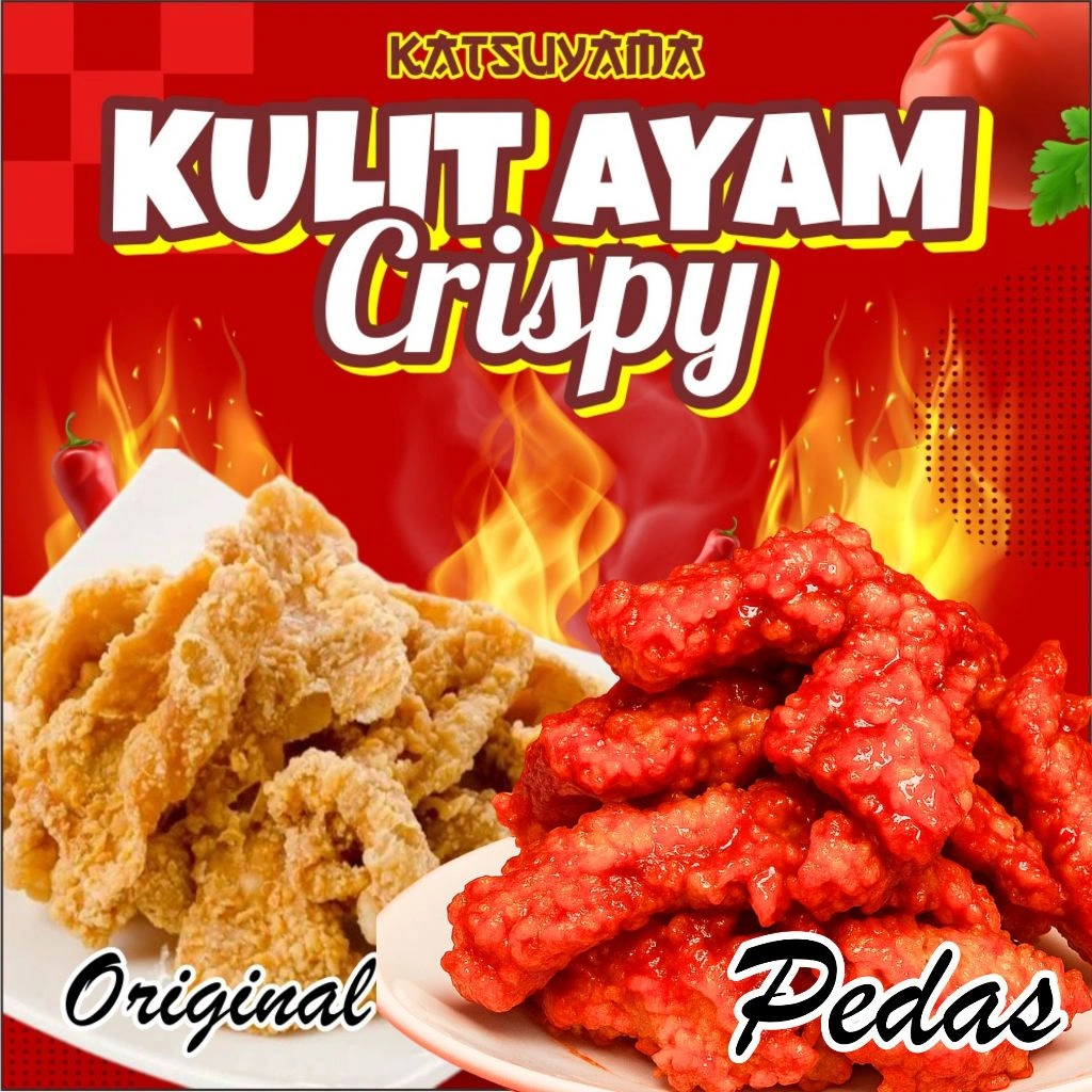 Kulit Ayam Crispy Super Pedas Daun Jeruk 1Kg / Pedas Saus Bangkok  /Original Renyah