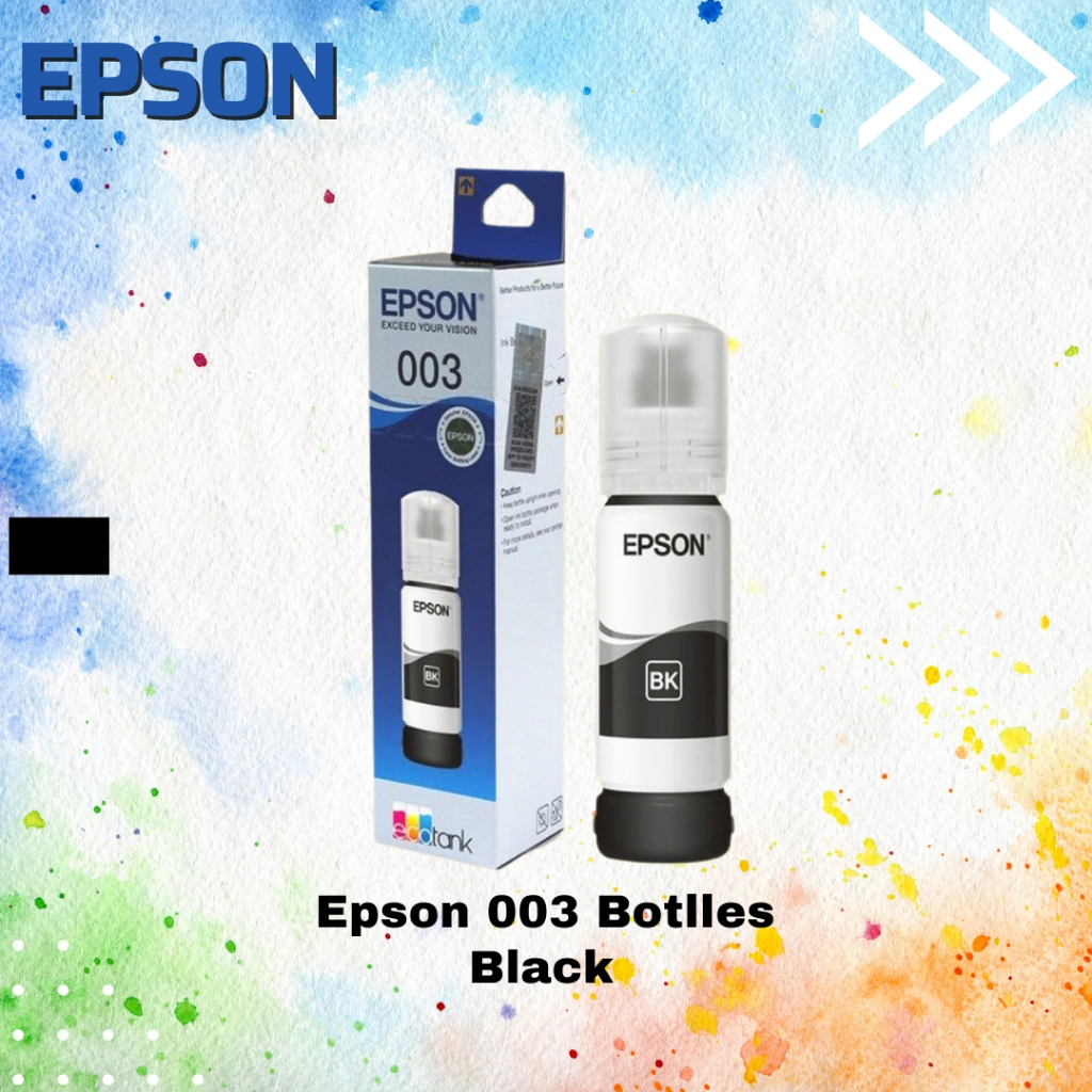 Tinta Epson 003 Black Hitam Original 100% Printer L1110-L1210-L1250-L3110-L3210-L3150