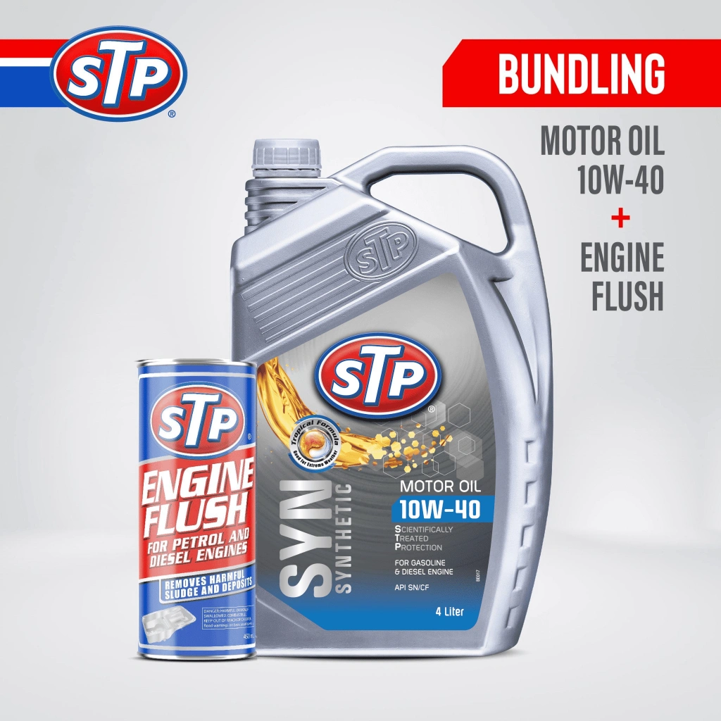 STP [Bundle]  Engine Flush + SMO 10W-40 4L Oli Mesin Mobil Motor Sintetik Perawatan Mobil