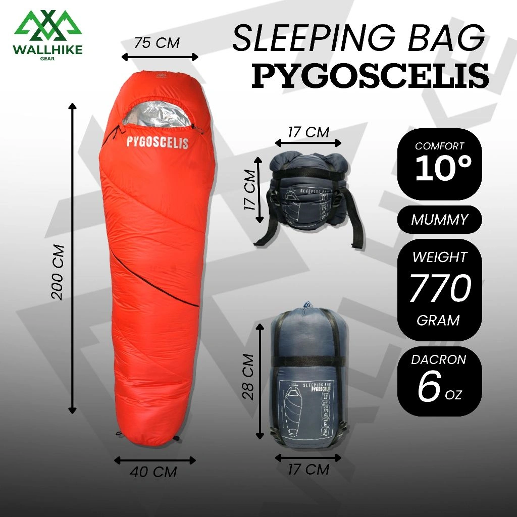 Sleeping Bag Mummy WALLHIKE Pygoscelis Series / Kantong Tidur Camping Outdoor