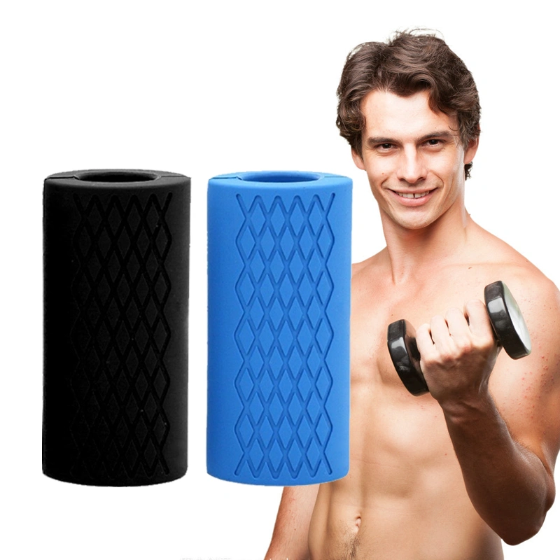 Fat Grip Dumbbell Black and Blue Untuk Angkat Beban Barbel Grip Silikon Karet Pegangan