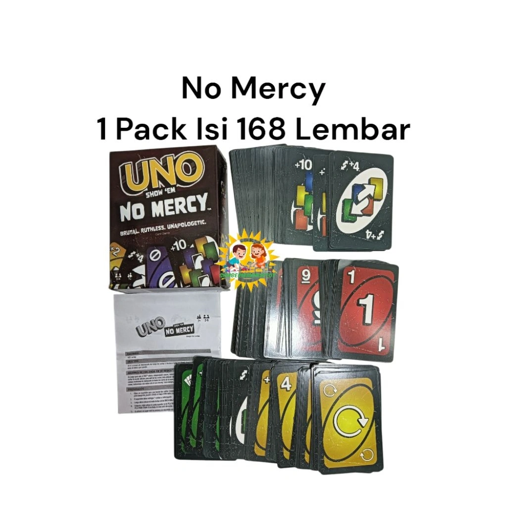 permainan kartu keluarga jenis ungu flip 110,merah 108,no mercy 168