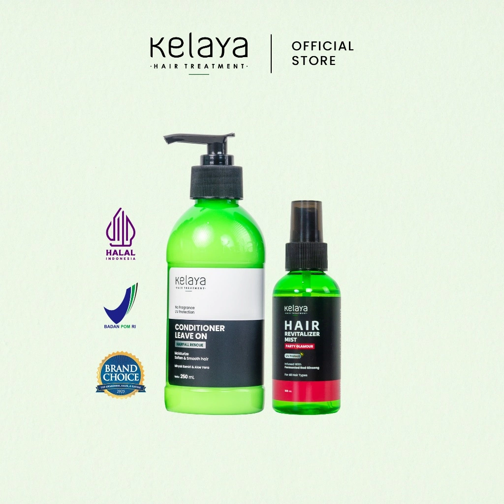 Kelaya Conditioner Rambut Leave On 250ml + Kelaya Hair Mist 100ml Parfum Rambut Anti UV