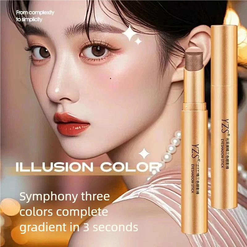 COD(Waterproof | Mudah Diaplikasikan) Stik Eyeshadow 3 Warna Glitter / Eyeshadow Stick Pearl Gradien / Cream Eyeshadow Tahan