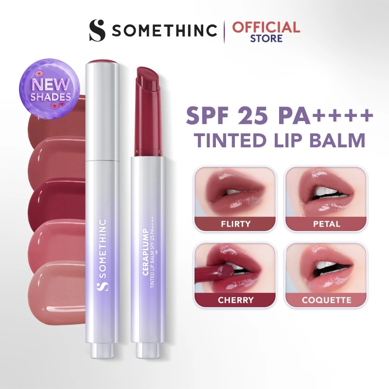 SOMETHINC Ceraplump Tinted Lip Balm SPF25 PA++++ - Warna Untuk Melembabkan & Memperkuat Lip Barrier | Glowy Finish, Untuk Bibir Terlihat Lebih Sehat & Plumpy