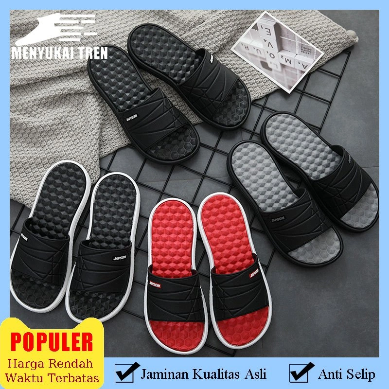 Sandal Pria Gaya Casual Outdoor Sol Karet Tahan  Aus Non-slip Nyaman Dan Bernapas  Sepatu Sendal