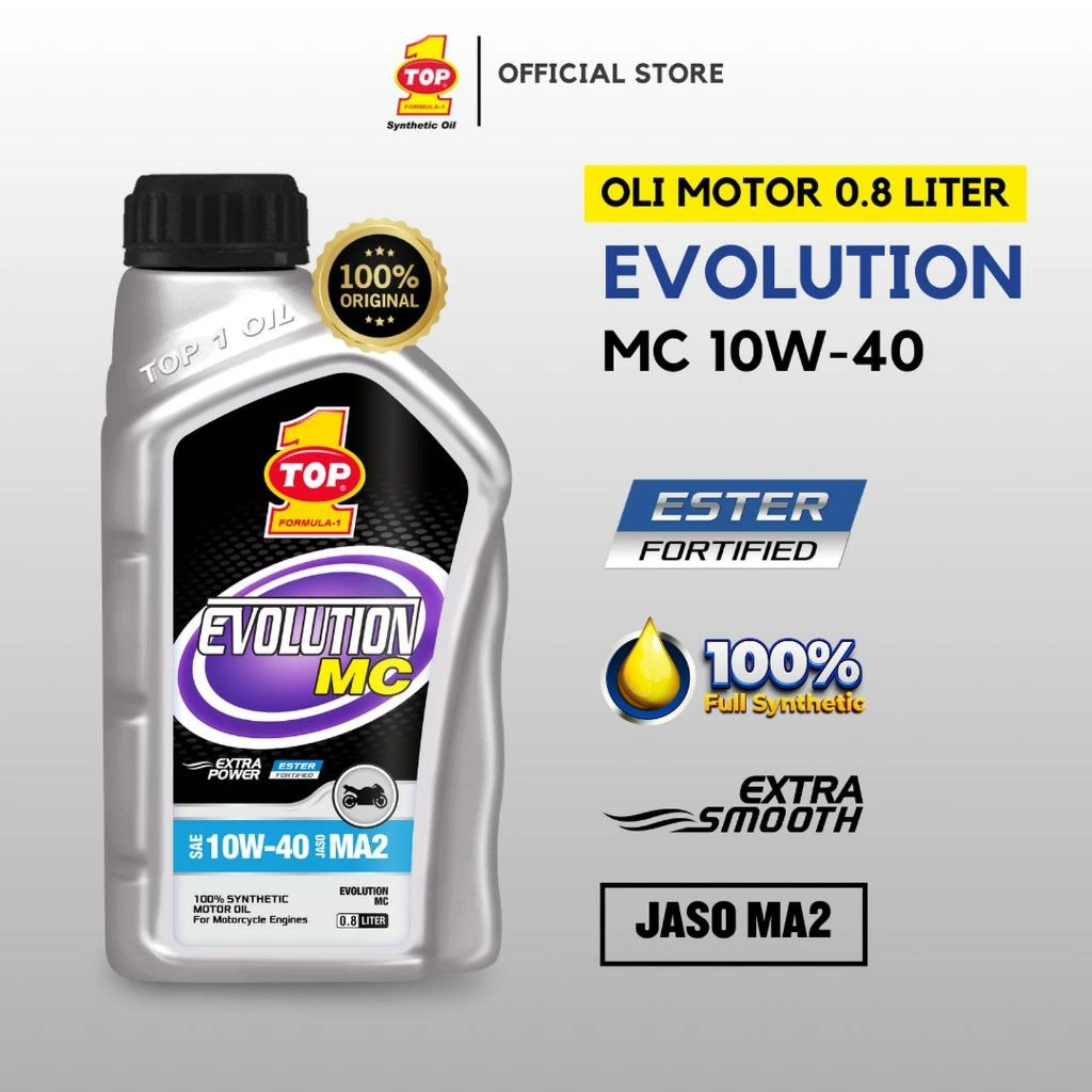 CUCI STOK !! OLI TOP 1 TOP1 EVOLUTION MC 10W40 800ML (COCOK BANGED BUAT BEBEK SPORT MAUPUN STANDAR)
