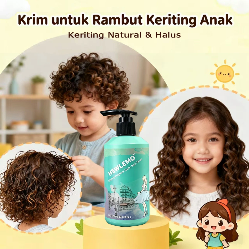 Gel Rambut Keriting Anak Rambut Keriting Aman untuk AnakGel Elastis Tidak Lengket Krim Anak & Dewasa – Curl Enhancing Cream Tidak Lengket  Penguat Curling Perawatan Rambut Curly Lembut Berkilau