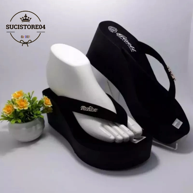 Sandal Wedges Wanita Fashion Jepit Tinggi 5cm Sandal Wanita Trend New