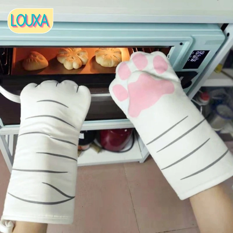 Sarung Tangan Baking Cooking Masak Anti Panas Tebal Kucing Lucu