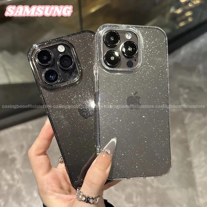 CASINGBOO - Transparent glitter phone case for Samsung A02 A03 A04 A05 A10 A11 A12 A13 A14 A15 A20 A21 A22 A23 A24 A30 A31 A32 A33 A34 A35 A50 A51 A52 A53 A54 A55 M04 M10 M11 M12 M22 M32 M34 Fashion simple transparent glitter phone case