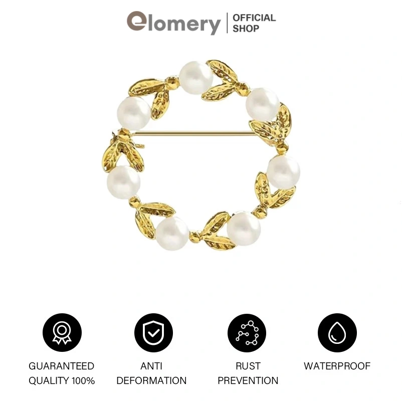 Elomery Bros Jilbab Mewah Bros Hijab Premium Brooch Mutiara Wanita Fashion Pins Pakaian Aksesoris