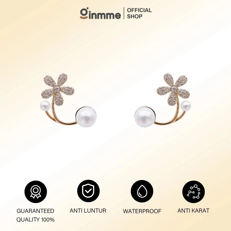 Ginmme Anting Cantik Dan Bunga Dengan Berlian Imitasi Anting Stud Mutiara Kekinian Fashion