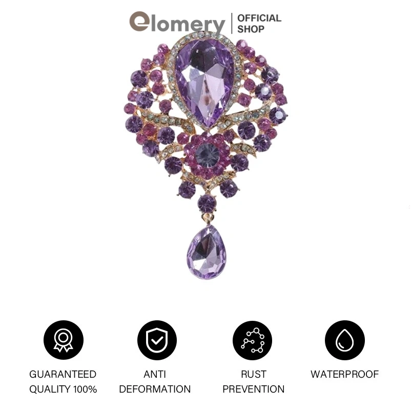 Elomery Bros Wanita Mewah Elegan Jilbab Bros Hijab Brooch Hiasan Kebaya Premium