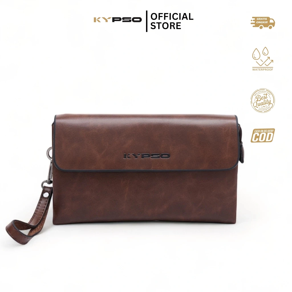 KYPSO Regent Tas Tangan Kulit Pria Hand Bag Anti Air Dompet Clutch Bag Premium Leather Waterproof