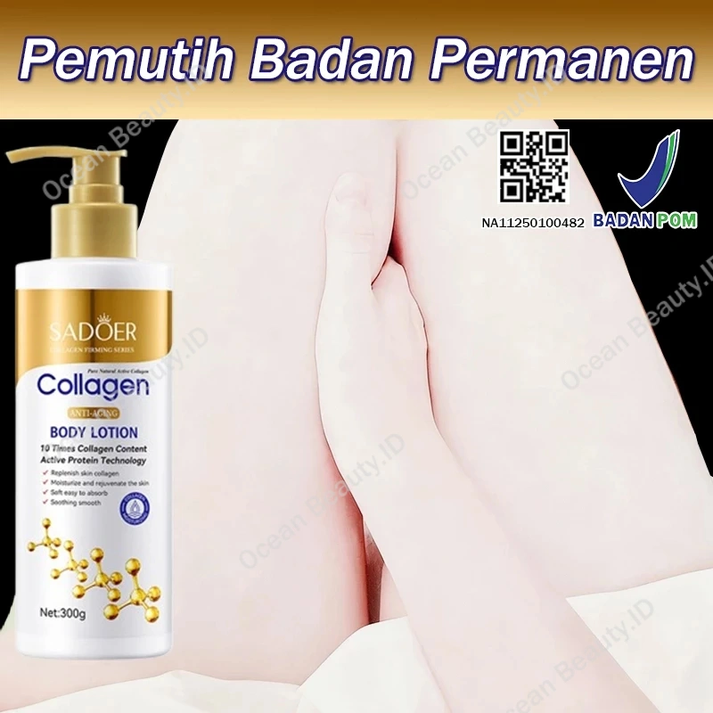 BPOM Body Lotion Whitening 300g Pemutih Badan Permanen Collagen Lotion  Pemutih Ketiak Dan Selangkangan Pemutih Kulit Seluruh Tubuh Pemutih Leher Paling Ampuh Bpom