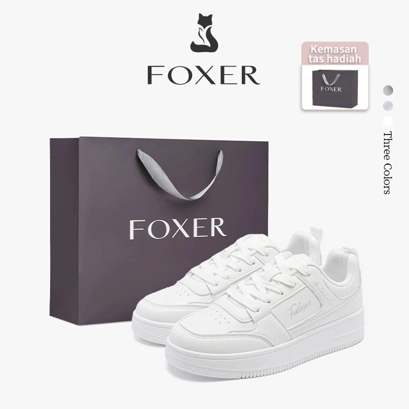 FOXER Sepatu Atletik Wanita Sepatu Kets Putih Serbaguna Dan Nyaman Sepatu Kets Kasual