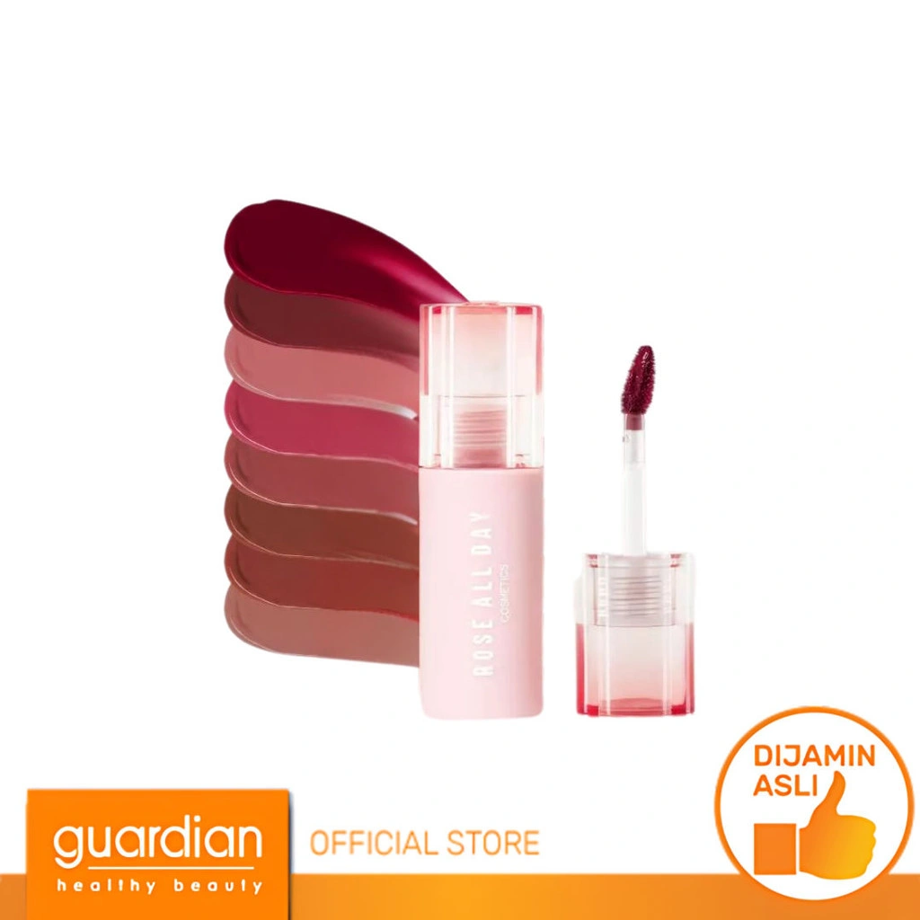 Rose All Day Plush Lip Tint - Gel Lip Tint Berpigmentasi Intens, Melembapkan & Tidak Lengket 2Gr